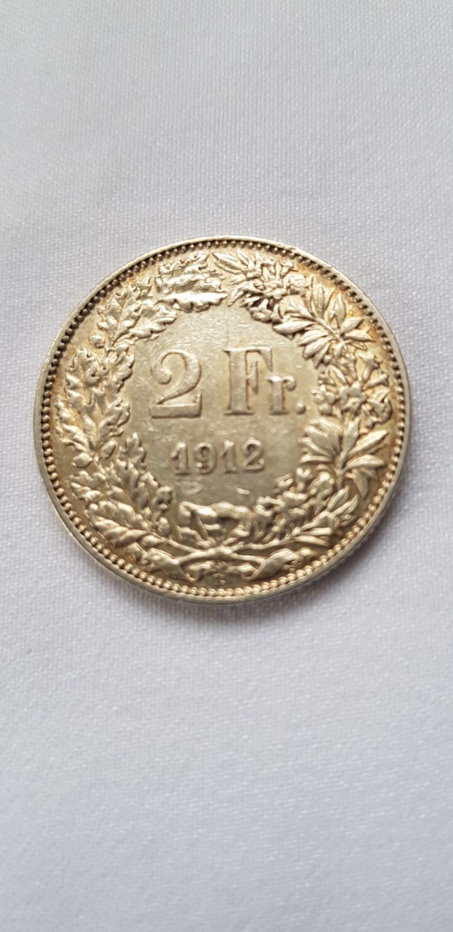 Alle Münzen: 2 Franken 1912 Schweiz – Gebraucht aus Dällikon von Toyfan