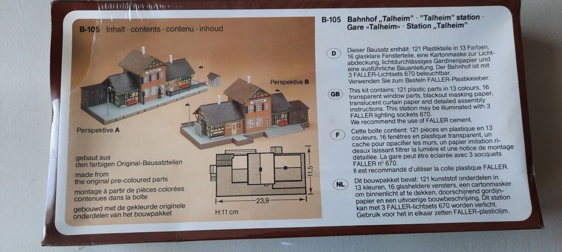 Faller Modellini di ferrovie: Faller B-105 - Bausatz Bahnhof Talheim – Nuovo e nell'imballaggio originale da Amriswil venduto da fel_pyg2 1