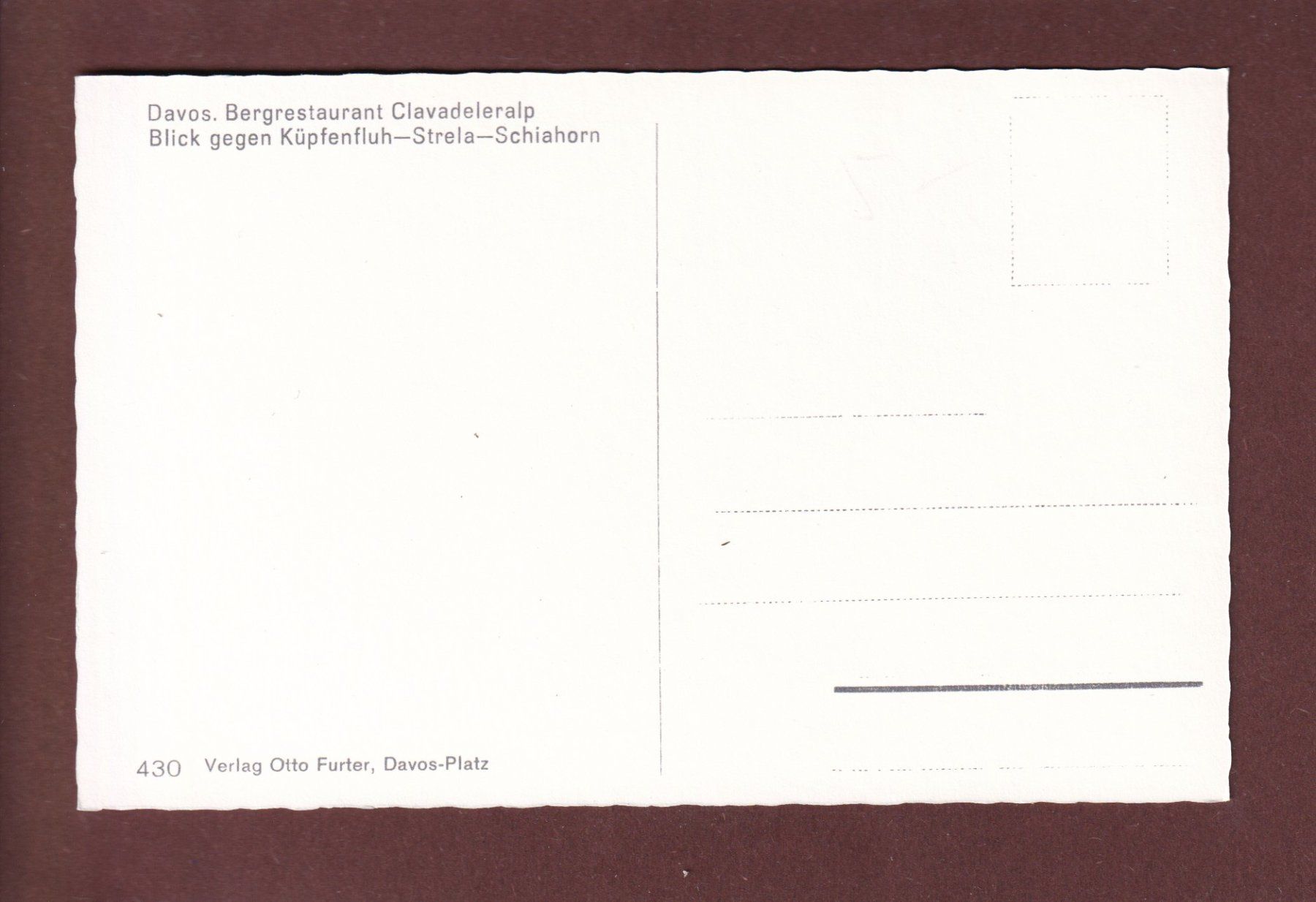 Cartoline postali: DAVOS - Bergrestaurant Clavadeleralp – Usato da Pully venduto da nicecards 1