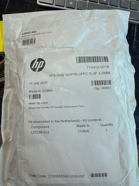 Hewlett Packard Unità & Adattatore: GNRC-65W ADAPTER, nPFC, SLIM – Nuovo (secondo la descrizione) da Gossau ZH venduto da OrderflowAG 1