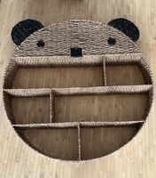 Etagère murale enfant forme ours en rotin tressé