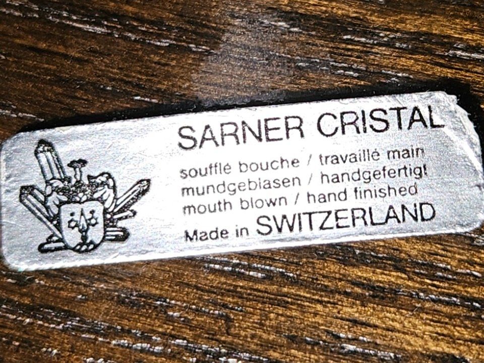 Gläser: SARNER CRISTAL  Rotweingläser graviert PG  5x – Gebraucht aus Rickenbach b. Wil von cornetta 5