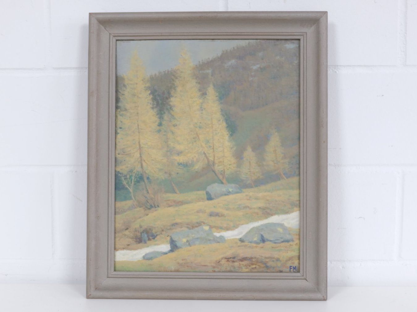 Dipinti: Original Antikes Gemälde - Berglandschaft - um 1900 – Usato da Volketswil venduto da brockipfannenstil