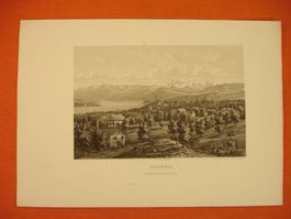 THALWIL, THALWEIL, STAHLSTICH UM 1870