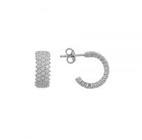 Ohrringe Creole Alliance Zirkonia 925 Silber Huggie 12mm