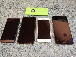 Samsung, HTC, iPhone Blu und Powerbank.