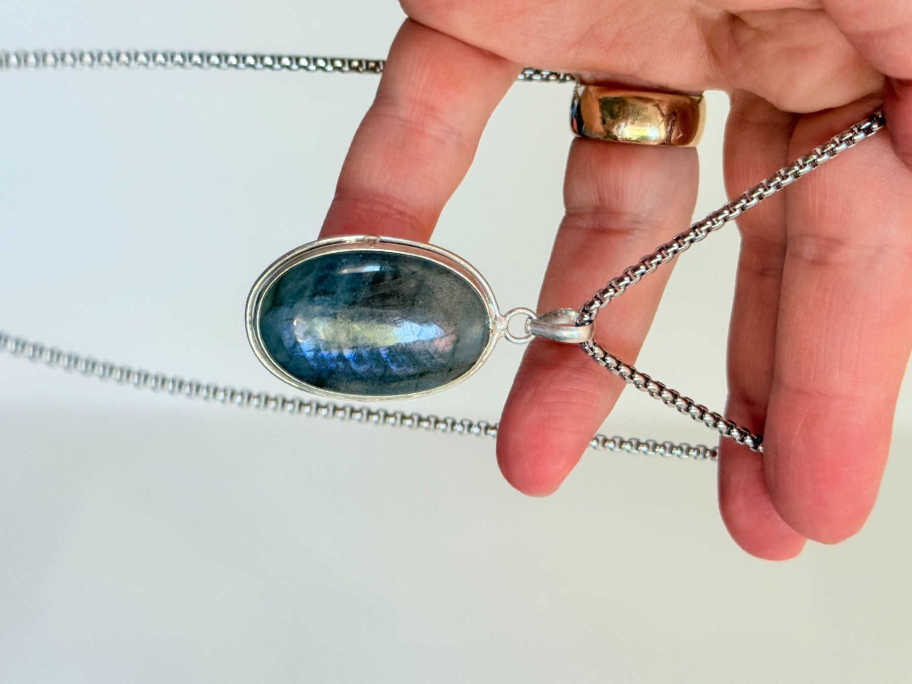 Ketten: Collier vintage avec pendentif Labradorite ✨ – Neu und originalverpackt aus Genève von AWWA 2