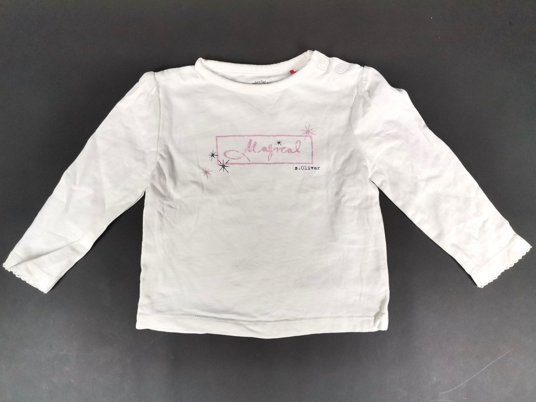 S.Oliver Camicette, T-shirt & Top: S.OLIVER Langarmshirt Weiss Gr. 68 – Usato da Schaffhausen venduto da Restwert_SH