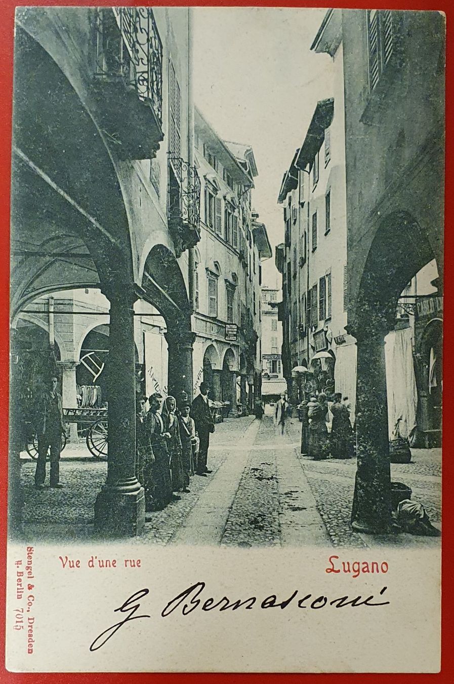 Ansichtskarten: Lugano 1901 - belebt – Gebraucht aus Kreuzlingen von Rschweiz1