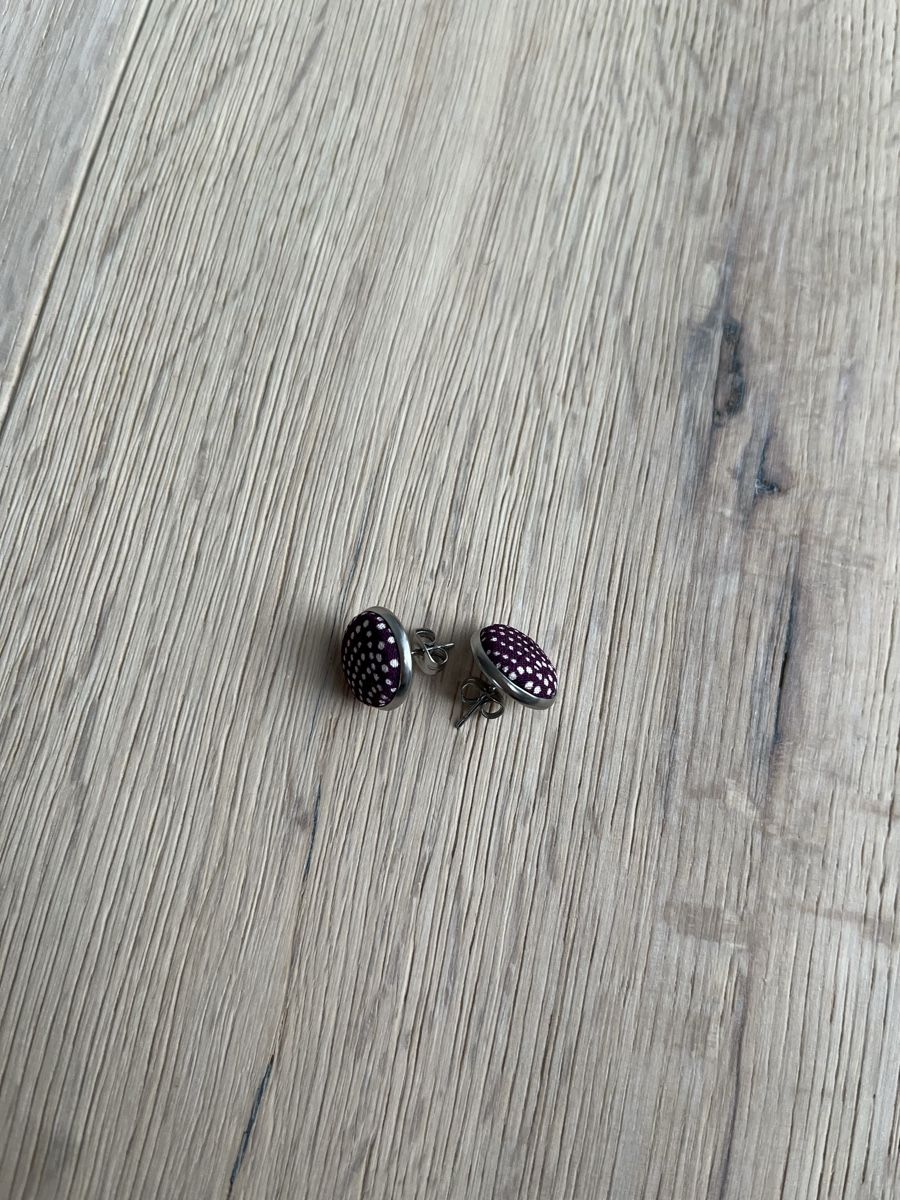 Orecchini pendenti & Orecchini a lobo: Handmade Kimono Fabric Button Earrings | Violet | 14 mm – Nuovo (secondo la descrizione) da Zürich venduto da ecracco 1