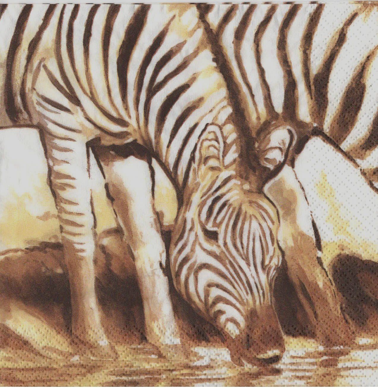 Servietten: 2 Servietten Zebra – Neu (gemäss Beschreibung) aus Basel von Happybaer