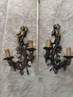 Barock Wandleuchten mit Putten – 2er Set, Messing, ca. 40 cm