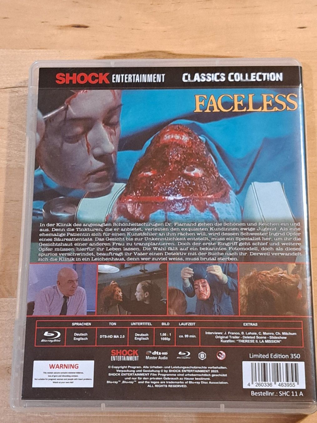 Tutti i DVDs: Blu-ray FACELESS, SHOCK ENTERTAINMENT, UNCUT – Nuovo (secondo la descrizione) da Unterseen venduto da Kanica 2