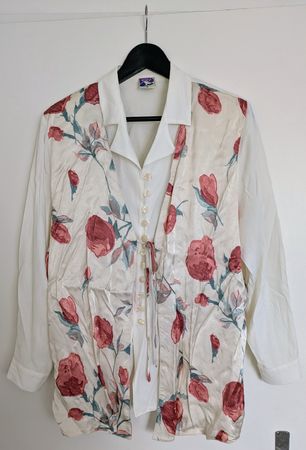Original Retro Blouse 80er/90er Gr. 38