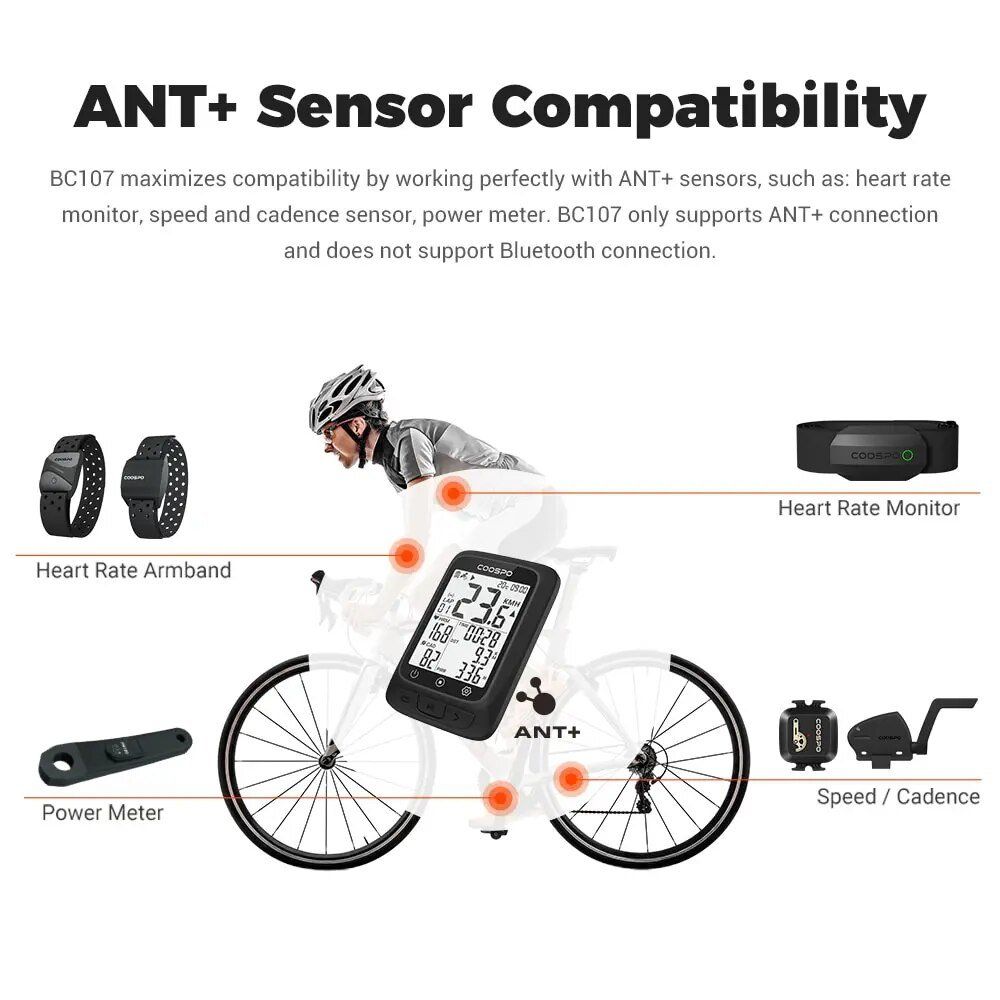 Computer & Strumenti di misurazione: Fahrrad-GPS kabellos drahtloser computer Bluetooth tacho – Nuovo e nell'imballaggio originale da Genève venduto da Top-Trend 5