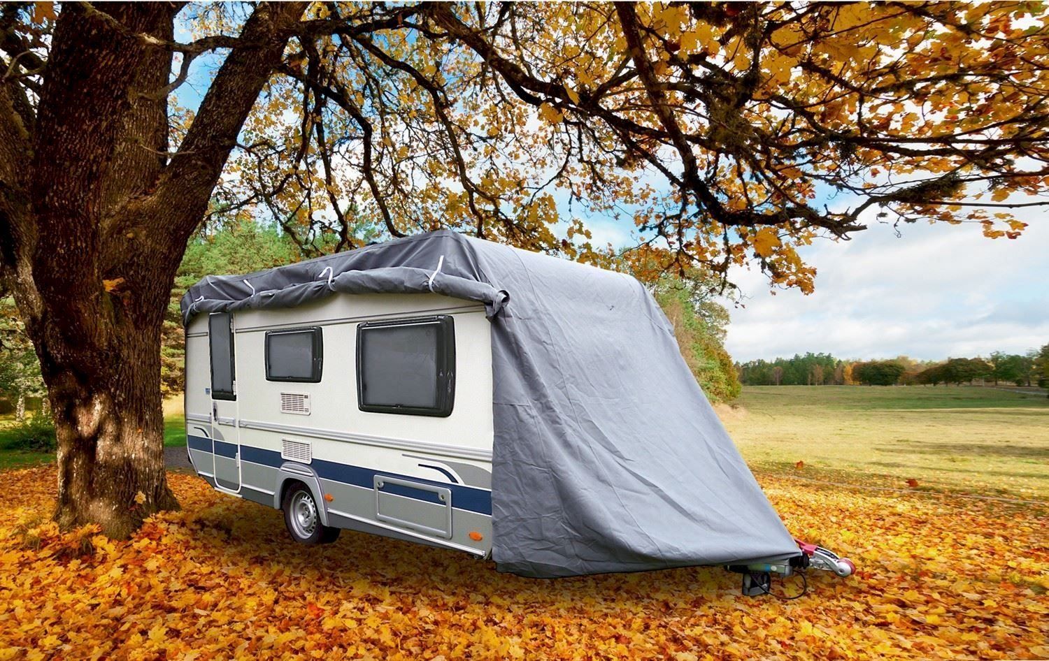 Coperture: GreenYard Abdeckplane Wohnwagen XXL grau – Nuovo e nell'imballaggio originale da Bottighofen venduto da zaap 1