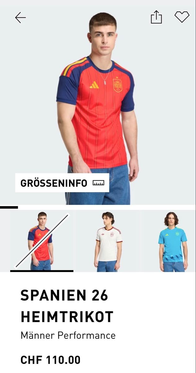 Adidas Canottiere & Pantaloni: Adidas Trikot WM 26 Spanien – Nuovo (secondo la descrizione) da Zürich venduto da benebiene 6