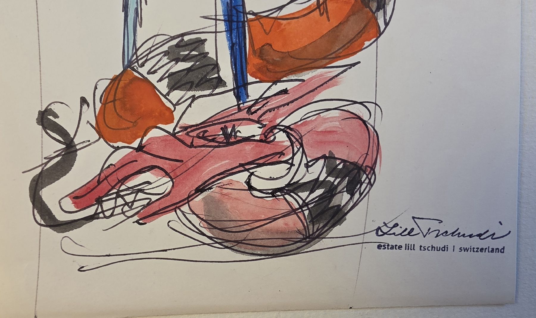 Dipinti: Lill Tschudi  Original Aquarell 33x13cm "Michael" – Usato da Emmenbrücke venduto da Kunstankaufverkauf 1
