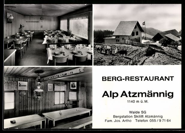 Cartes postales: Walde /SG, Berg-Restaurant Alp Atzmänni – D'occasion à Berlin par bartko-reher