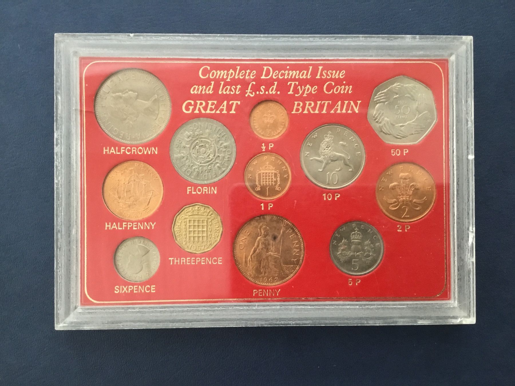 Tutti le monete: Grossbritannien,Komplete Decimal Issue Colns 1967 – Nuovo e nell'imballaggio originale da St. Margrethen SG venduto da alfapeugeot10 2
