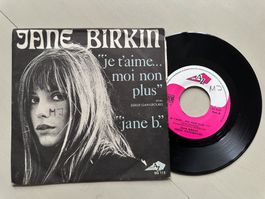 JANE BIRKIN SERGE GAINSBOUG Single Je t'aime moi blau rare