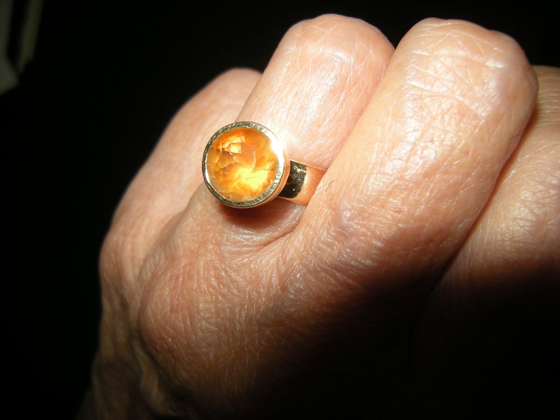 Bagues: Gelbgold Ring 585 mit Citrin Grösse 54 – D'occasion à Holziken par Rupe 1
