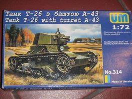 plastic model kit 1/72 unimodels  314 TANK T 26 WITH TURRET