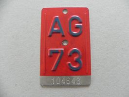 Velonummer Velo Rad AG 1973 Aargau 73 Nummer Geschenk Bike