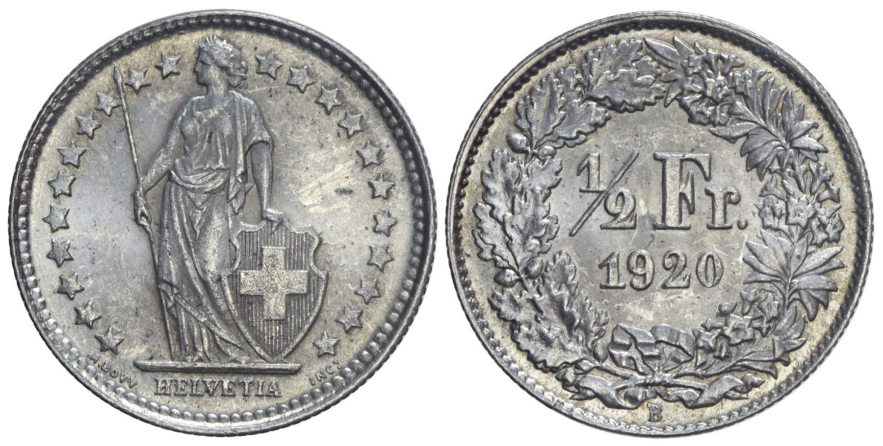Tutti le monete: 1/2 Franken 1920 – Usato da Chiasso venduto da Novamarketing