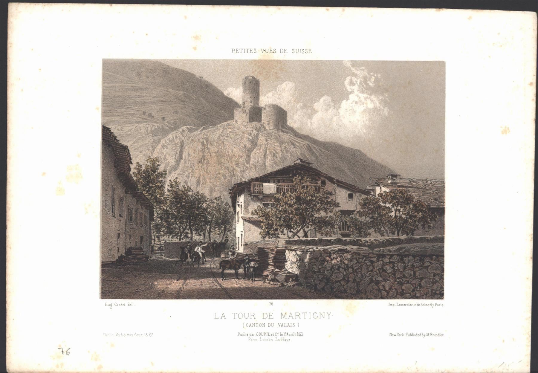 Gravures: Martigny Original Tonlithographie 1863 – D'occasion à Rafz par Helvet32