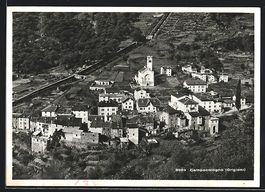 AK Campocologno, Orstansicht mit Kirche