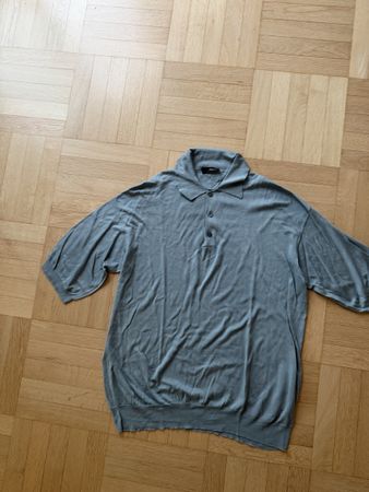 Herren Poloshirt Prada grau Grösse 48 Seide guter Zustand