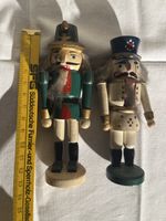 2er Set Nussknacker aus Holz, Vintage Weihnachtsdeko
