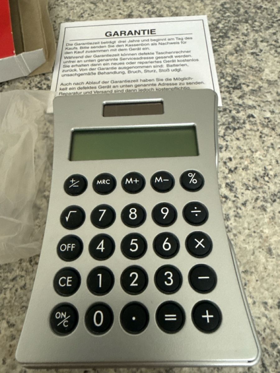 Taschenrechner: Taschenrechner Rex, Silber, neu, Originalverpackt! – Neu und originalverpackt aus Basel von ros_sb8c 1