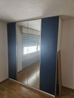 Wardrobe with mirror doors blue white acceptable condition