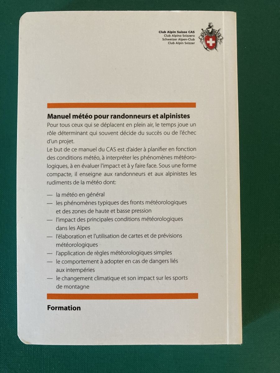 Bücher: Manuel météo CAS – Neu (gemäss Beschreibung) aus Villars-Ste-Croix von dakkar 1