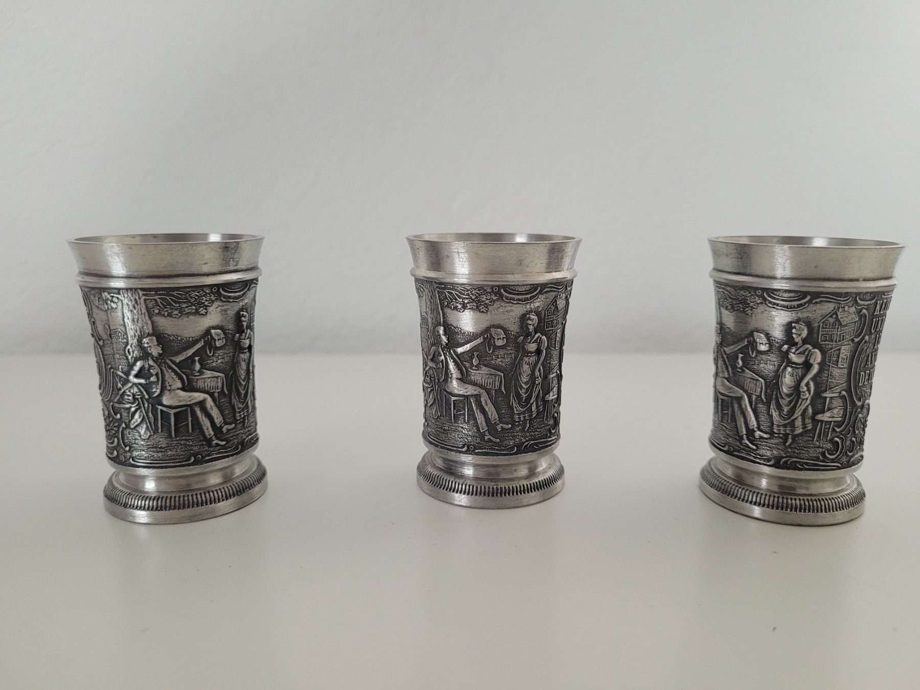 Tazze: 3 x Schnapsbecher aus Metall – Usato da Aarburg venduto da NDK 1