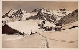 Arosa, Carmennahütte, belebt, gelaufen 1939