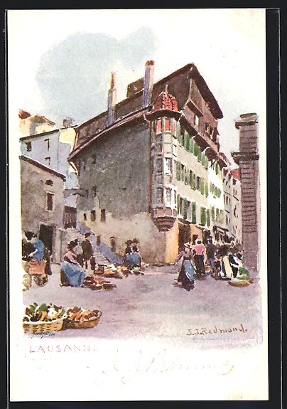 Cartoline postali: Lausanne, Marktfrauen auf der Strasse – Usato da Berlin venduto da bartko-reher