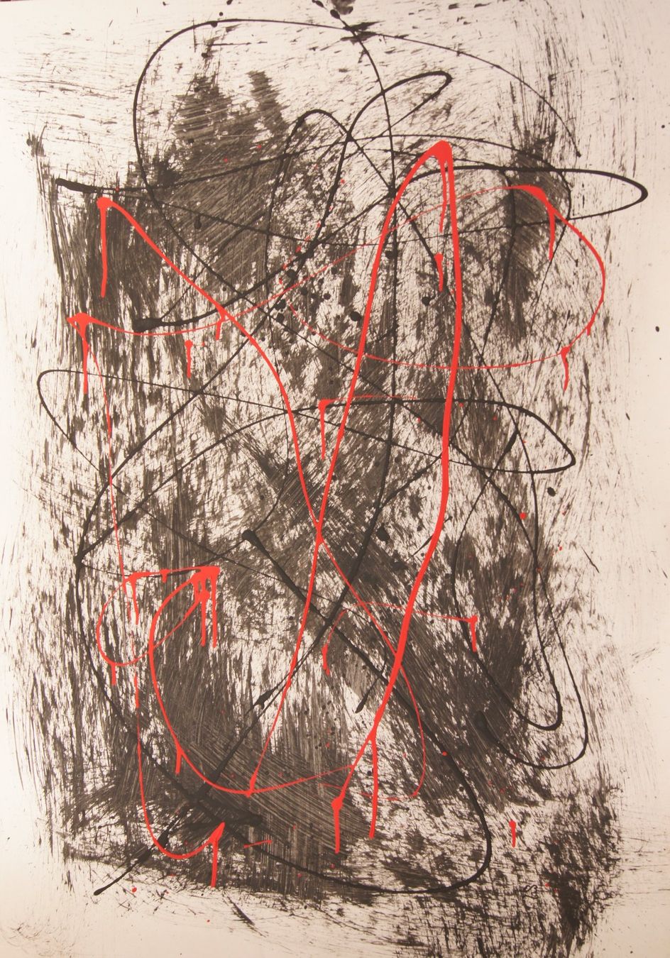 Gemälde: gr. Gemälde auf Papier: Besenmalerei – Gebraucht aus Fribourg von erw_68dx
