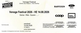 Tickets Venoge Festival 14 août 2026 Damso/Suzane à -20%
