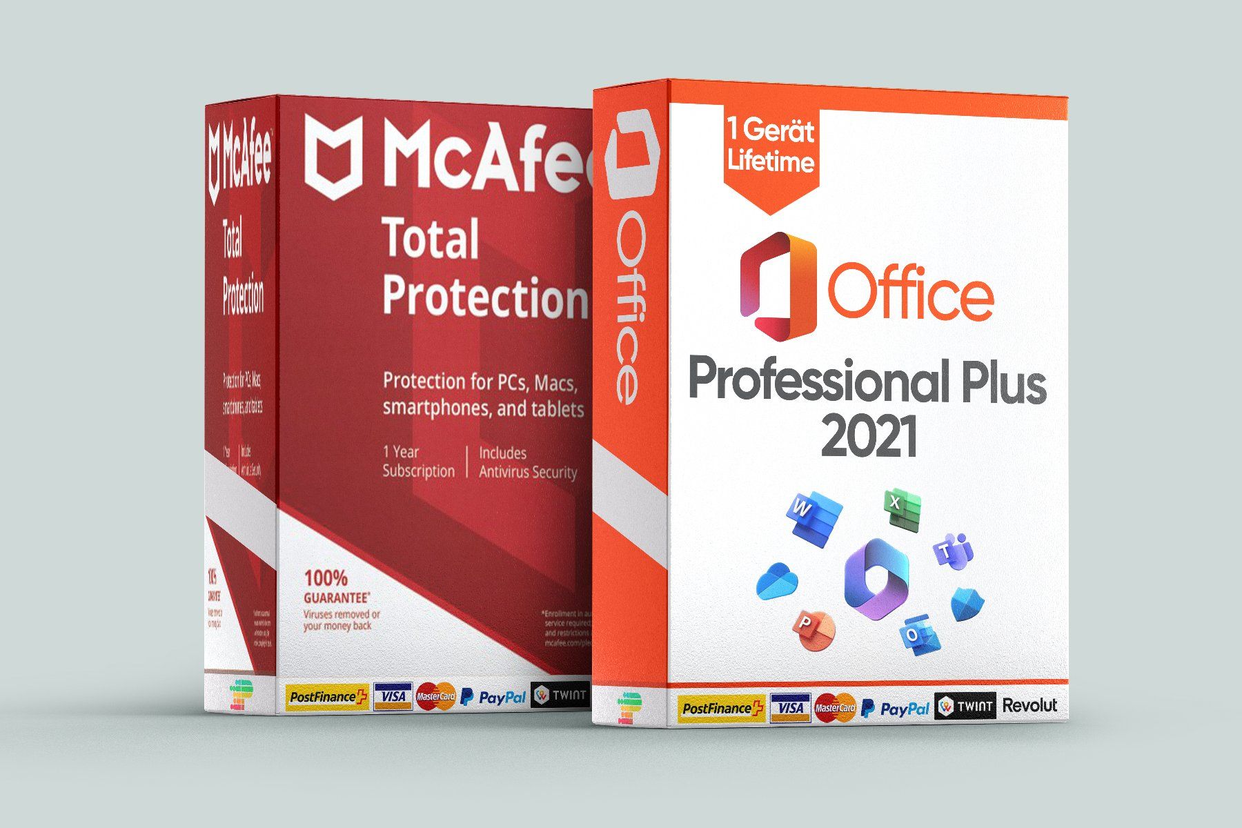 Software: McAfee Total Protection 2023 /Office Professional Plus 2021 – Gebraucht aus Langenthal von