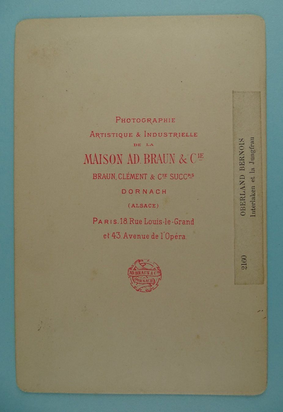 Poster & Bilder: INTERLAKEN, ALBUMINFOTO CABINET-FORMAT – Gebraucht aus Grüningen von Kartensammler 2
