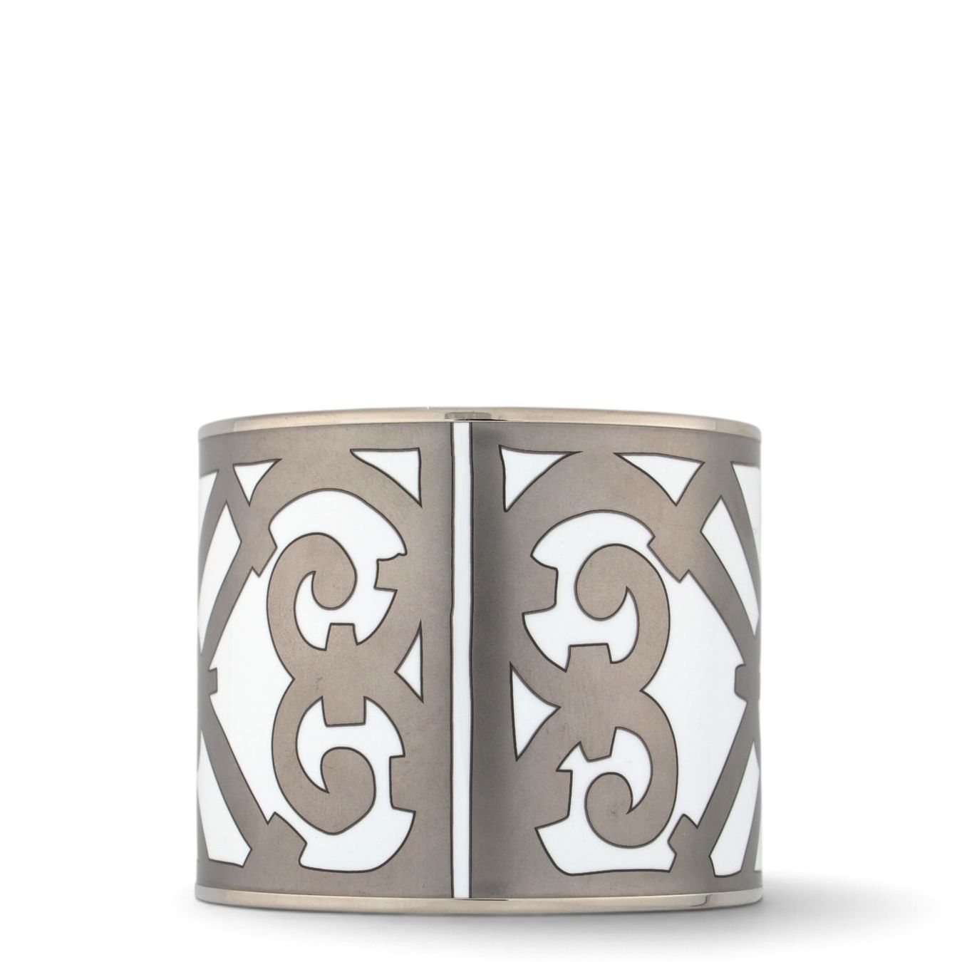 Hermès Bracciali & Braccialetti: Hermès Emailarmband breit silber/weiss – Usato da Binningen venduto da Designerlabels 2