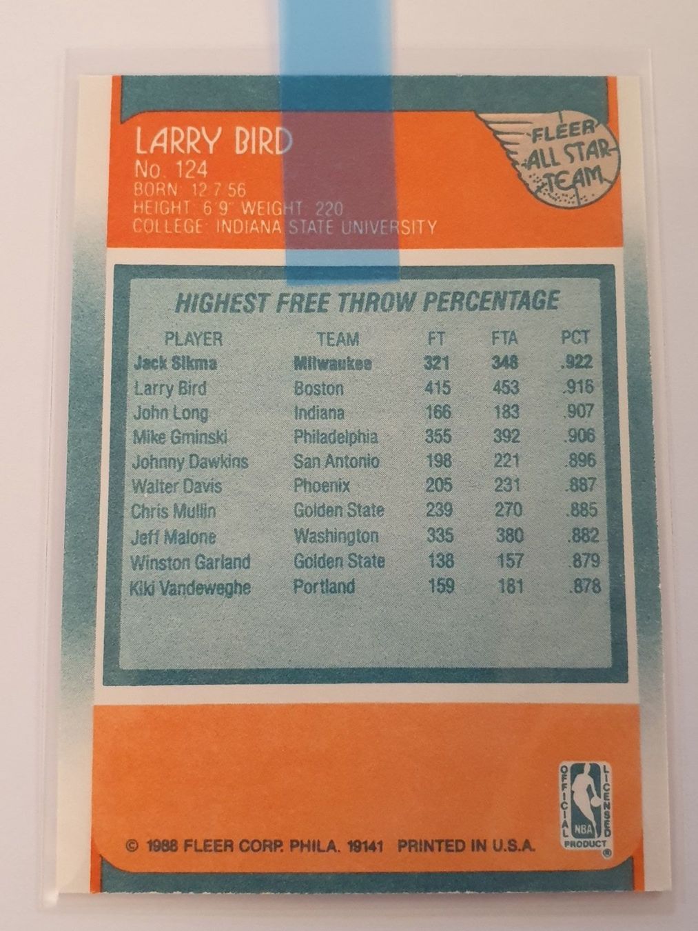Nba Sammelbilder & Trading cards: Larry Bird 1988 Fleer NBA Card All Star – Gebraucht aus Oberdorf BL von  3