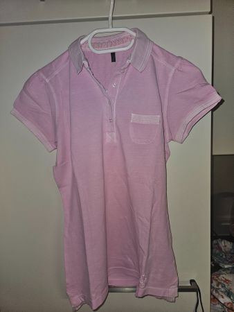 Benetton Polohemd verwaschen Rosa Gr. S  100% Baumwolle