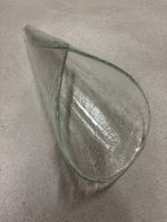 Decorative Glass Vase Horn Shape Clear Textured 44 cm