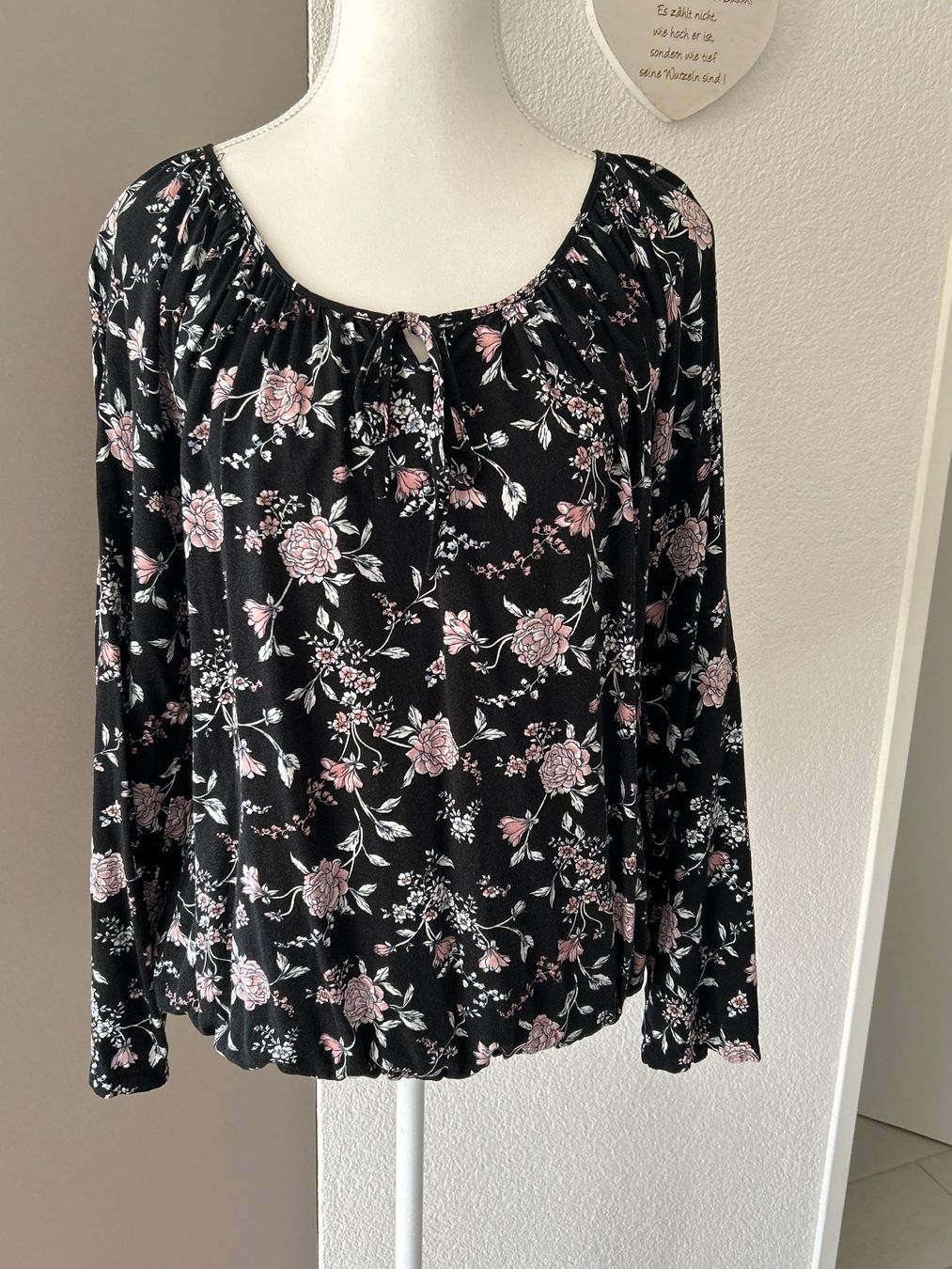 Camicette: Langarm Blusenshirt schwarz mit Muster von Chicorée Gr. M – Usato da Brunnen venduto da Nala2929