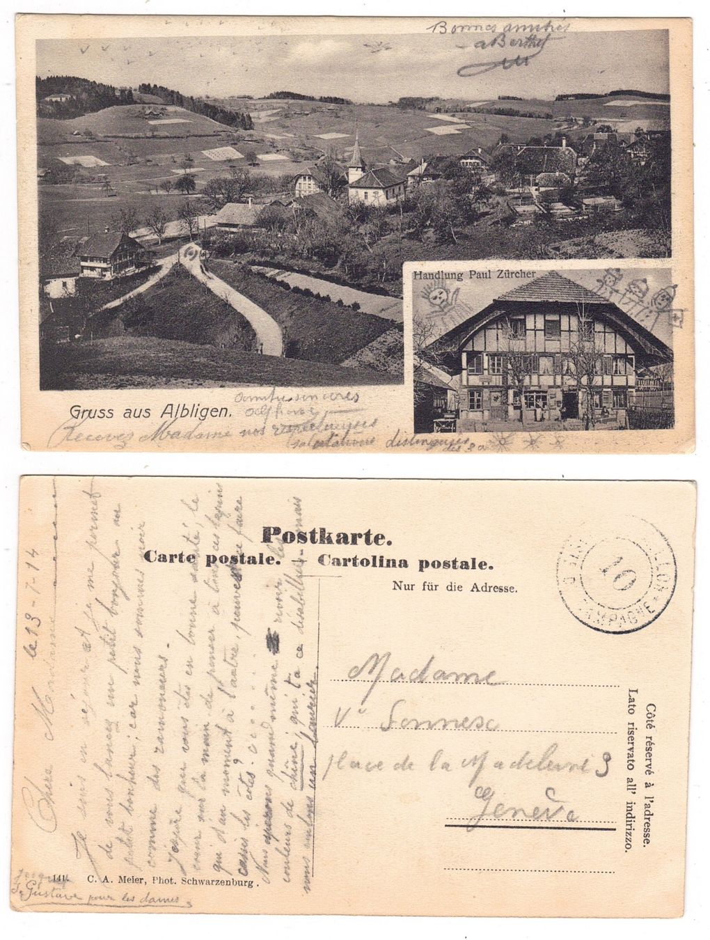 Cartoline postali: Gruss aus Albligen – Usato da La Tour-de-Peilz venduto da amjust