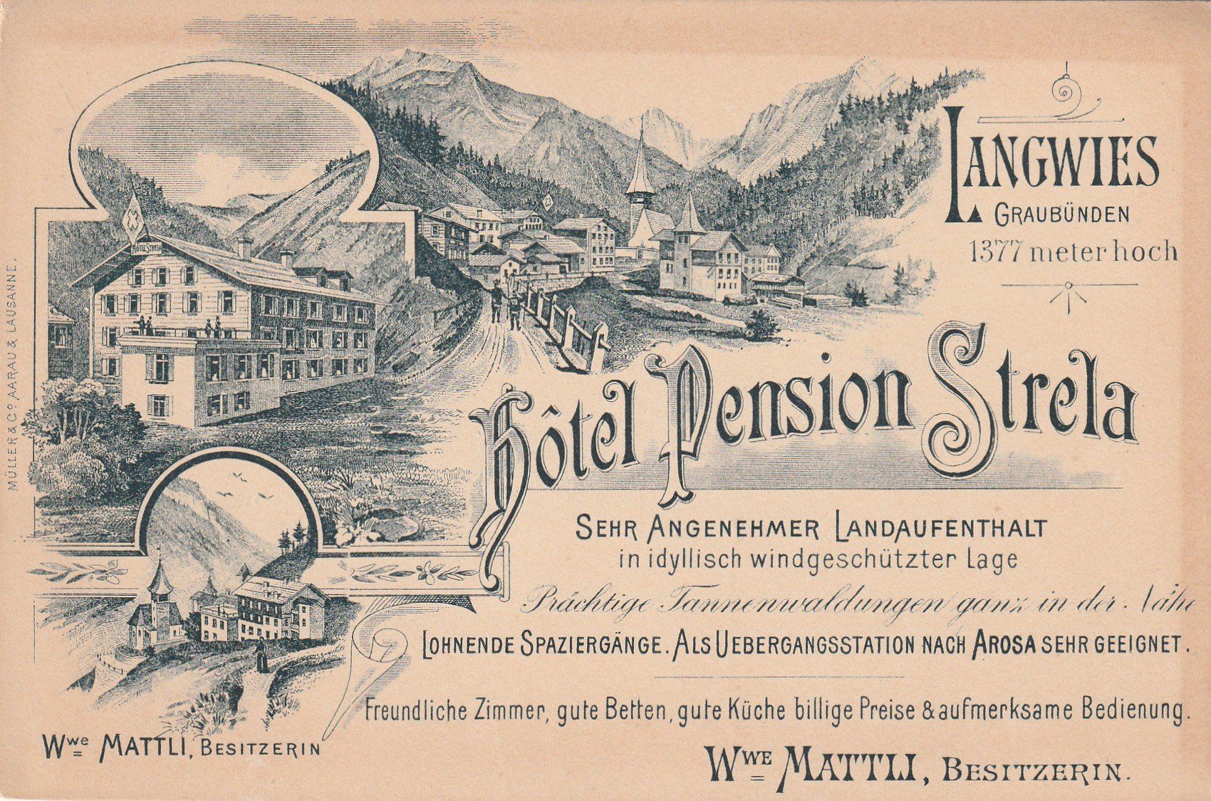Cartoline postali: Langwies Hotel Strela – Usato da Rorschacherberg venduto da fratovi2